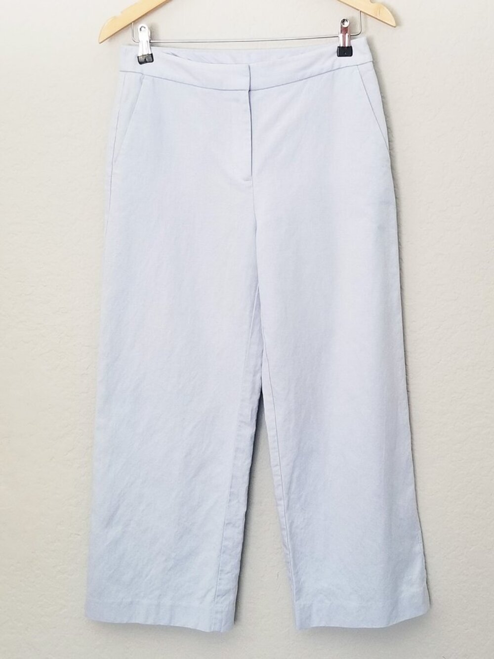 Brooks Brothers Red Fleece Line Linen Cotton Crop Trouser Pants Light Blue 4
